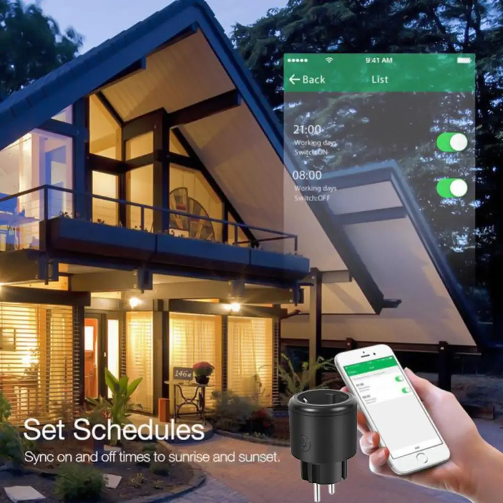 1 ~ 5 шт. 16A Wi-Fi EU Tuya Smart Plug Беспроводной пульт дистанционного управления с голосовым