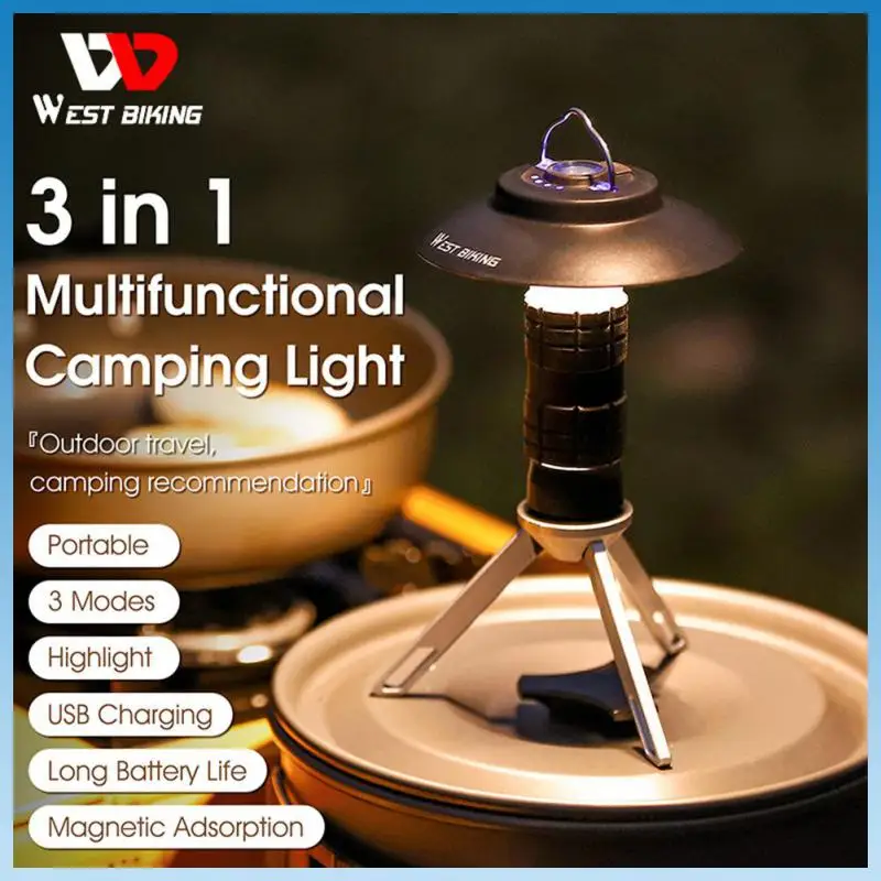 

Portable Camping Light With Magnetic USB Rechargeable 3 Lighting Modes Camping Lantern Outdoor Led Flashlight Tent Camp Supplies