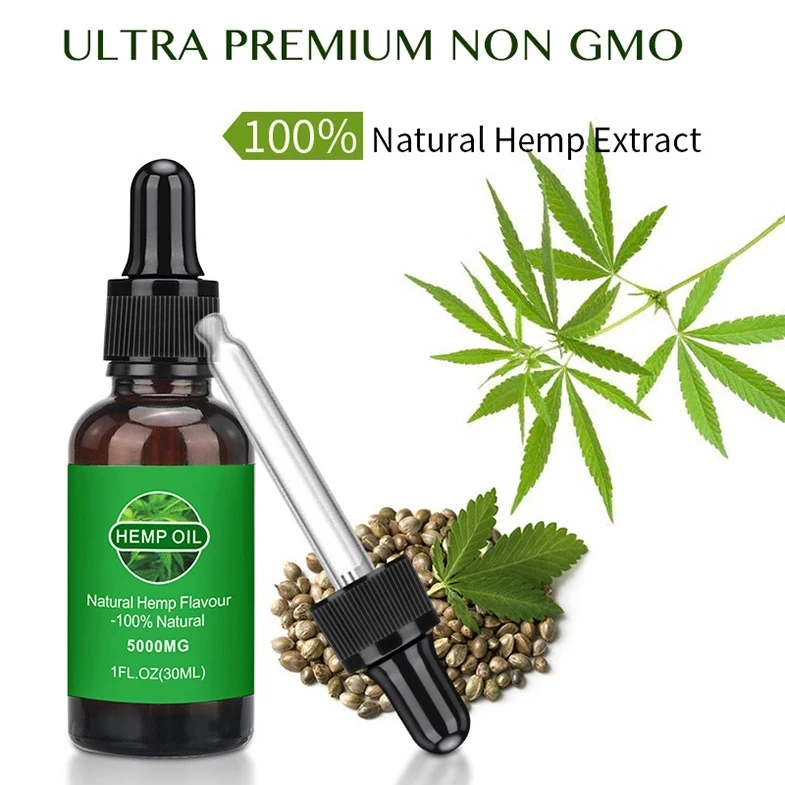 

100% Organic Hemp Essential Oil With Lightly CBD Zero THC Effective For Insomnia Anxiety And Pain Relife & Stress Relife 5000MG