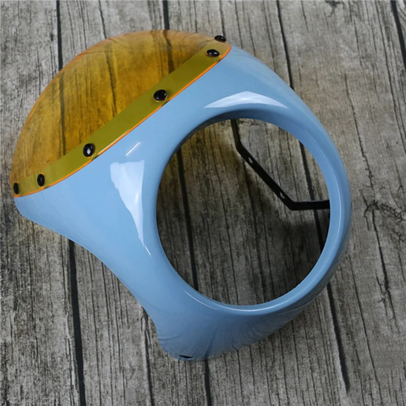 

Motorcycle Headlight Fairing Wind Screen Cover Retro Cafe 7 Inch Headlight Fairing