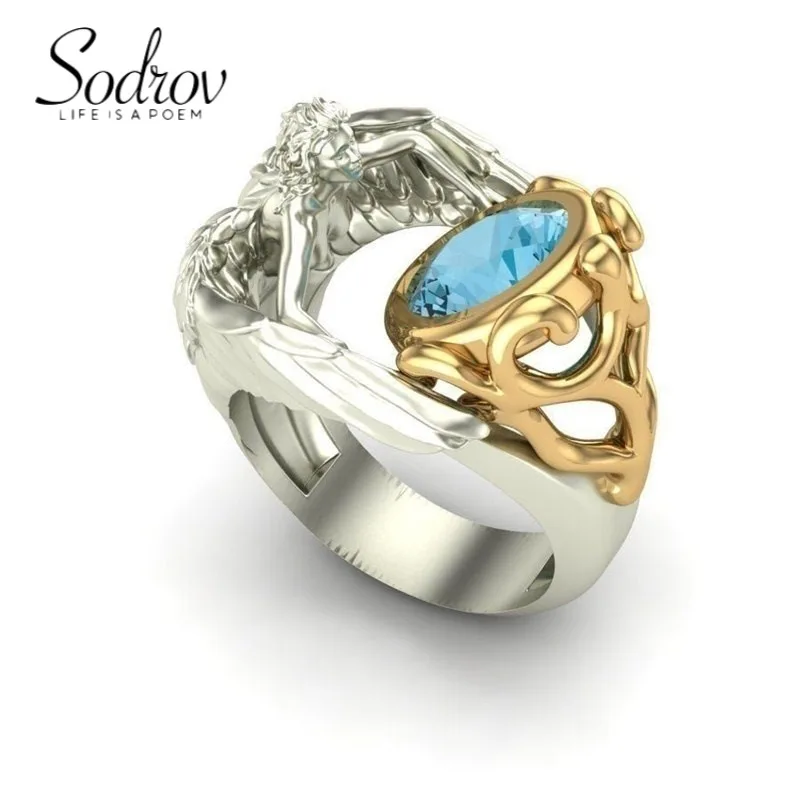 

Греческая мифология изгиб кольцо белое золото Крылья Циркон кольцо