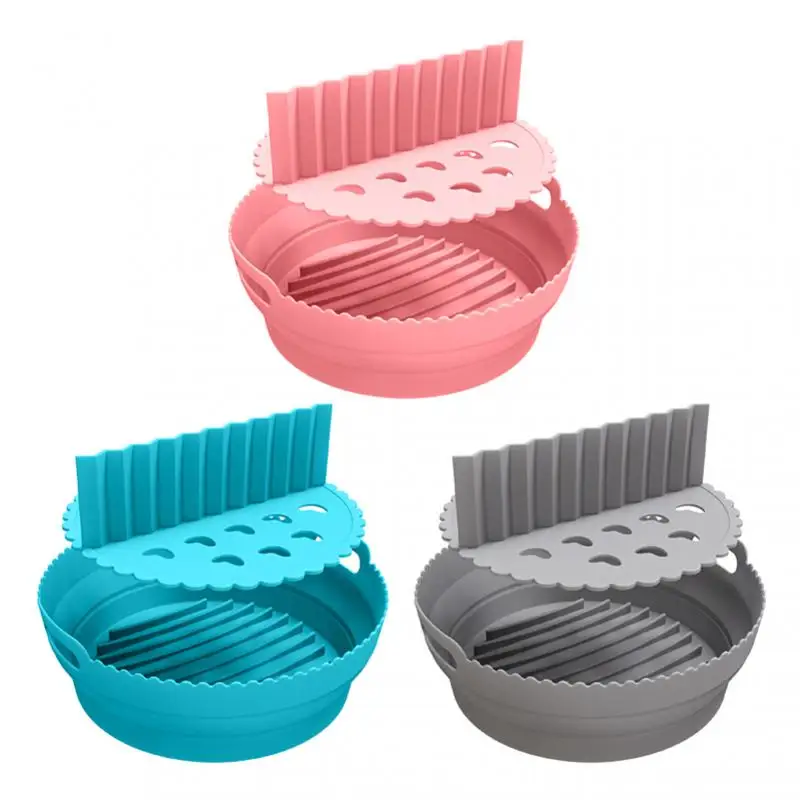 

Silicone Basket Pot Reusable Airfryer Easy To Clean Oven Baking Tray Round Liner Pizza Plate Grill Pan Mat Air Fryer Accessories