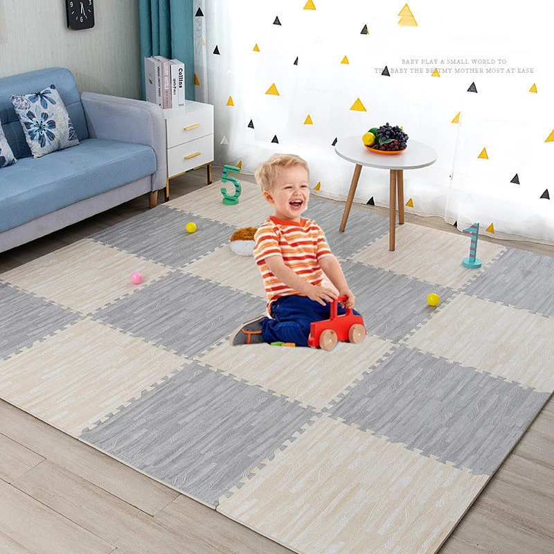 

New Wood Grain Puzzle Floor Foam Carpet Bedroom Splicing Mat Baby Play Mat Interlocking Exercise Tiles 1/16/18Pcs/set 30*30*1cm