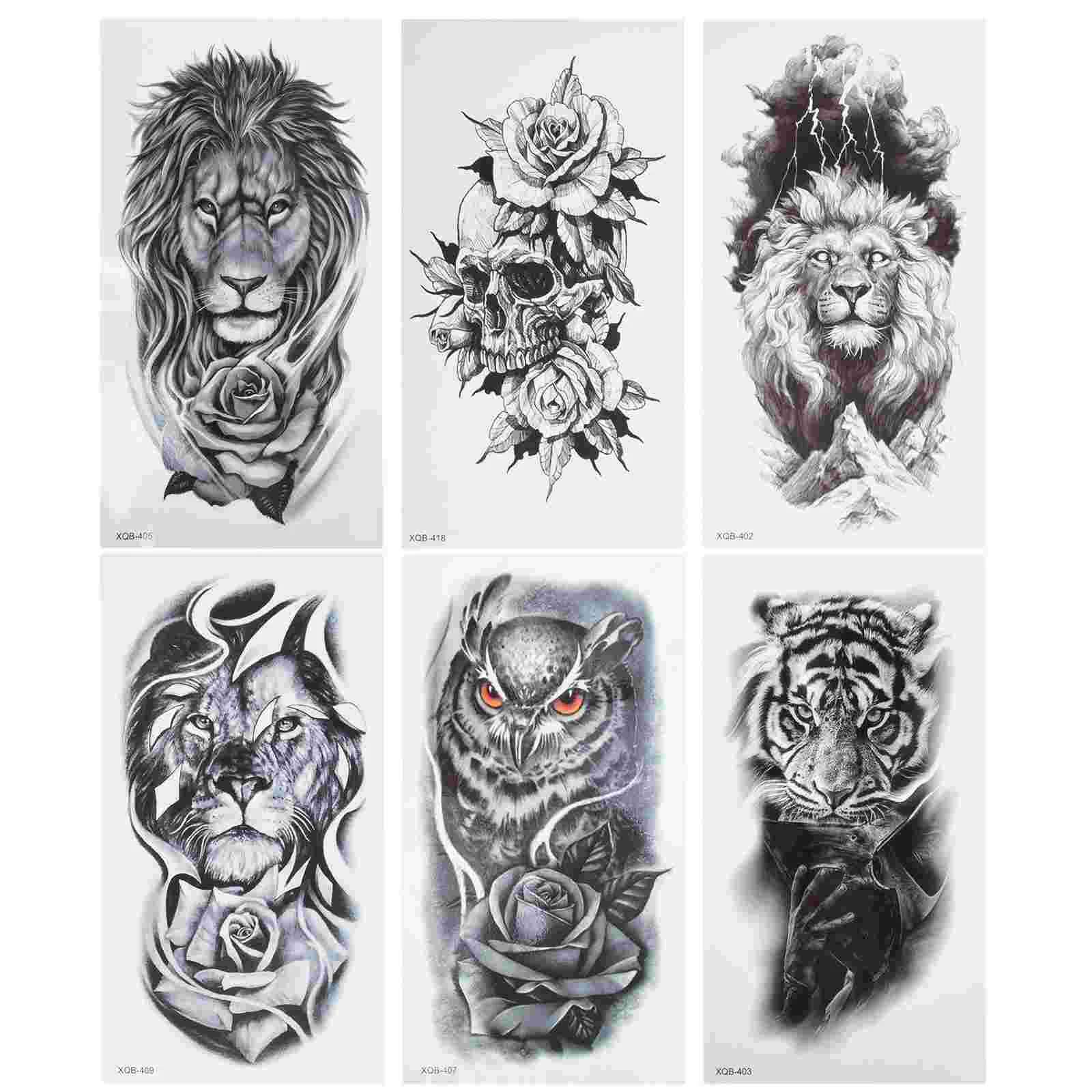 

Arm Waterproof Stickers Temporary Animal Tatuajes Temporales Fake Men Body Decal Decals Tattooing Half Sticker Black Sleeve