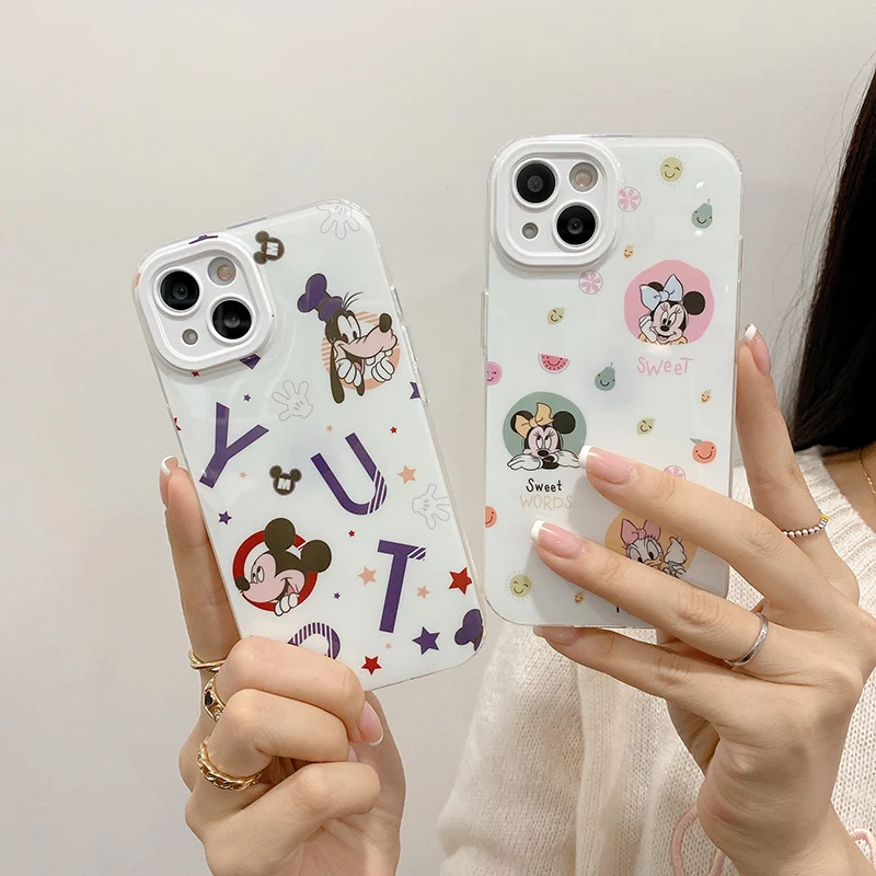 

Disney Mickey Minnie Mouse Goofy Daisy Duck Phone Case for iPhone 11 12 13 mini pro XS MAX 8 7 Plus X XR Cover