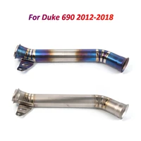 compatible for duke 690 2012 13 14 15 16 17 18 motorcycle exhaust middle link pipe catalyst delete tube titanium alloy or steel