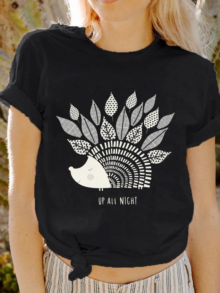 

2022 модная Милая женская повседневная одежда с коротким рукавом и принтом для девушек всех ночей, футболки, Женский Топ, футболка, женская од...