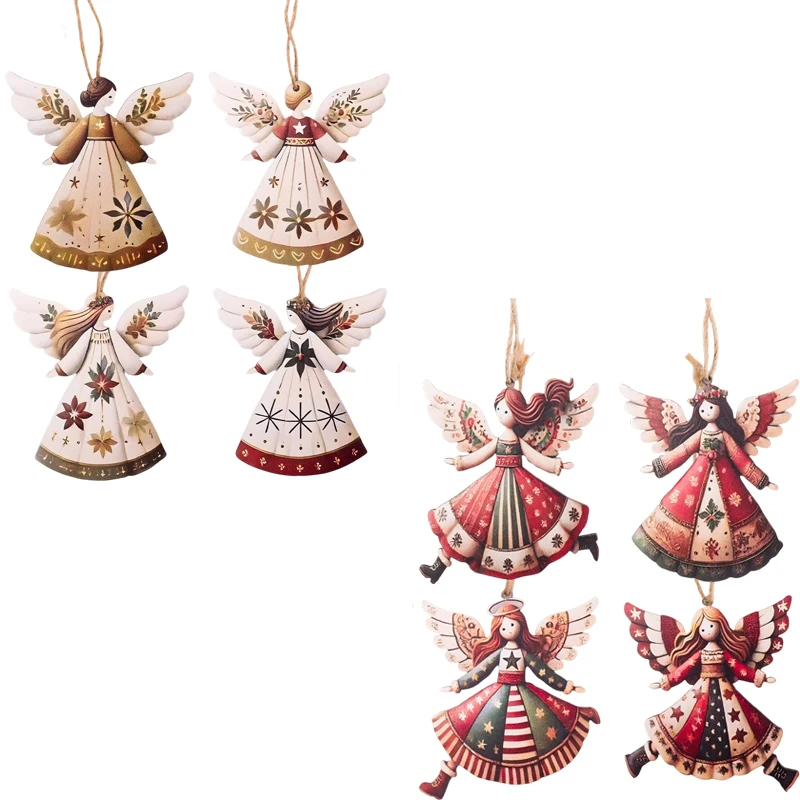 

Деревянные ангелы ручной работы, набор из 4-8 штук