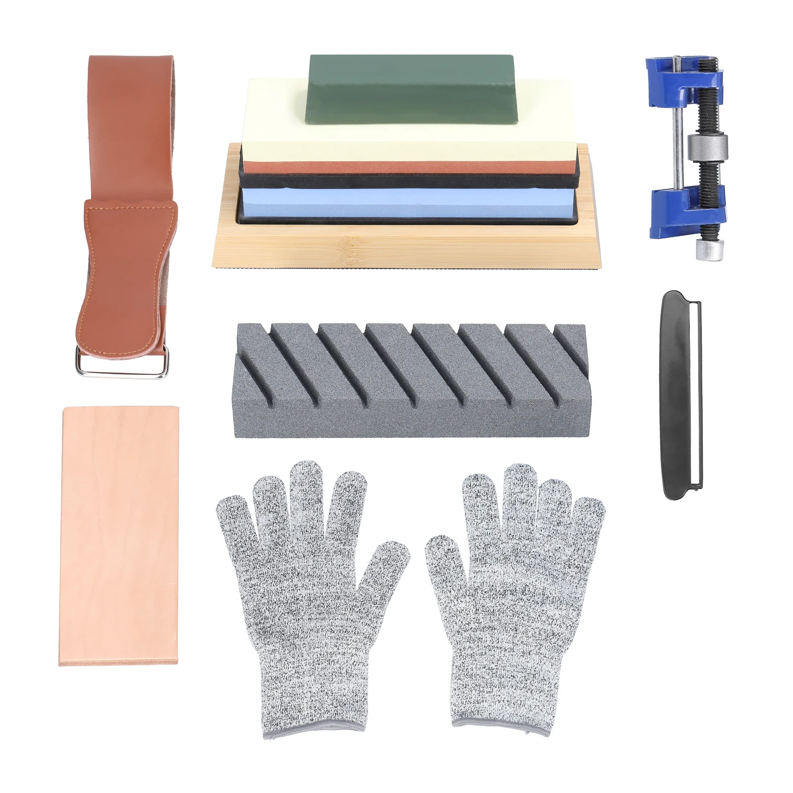 

400/1000# Blue 3000/8000# Yellow-red Premium Whetstone Cut Sharpening Stone Set Cutter Sharpener Kit For Consolidate the Blade