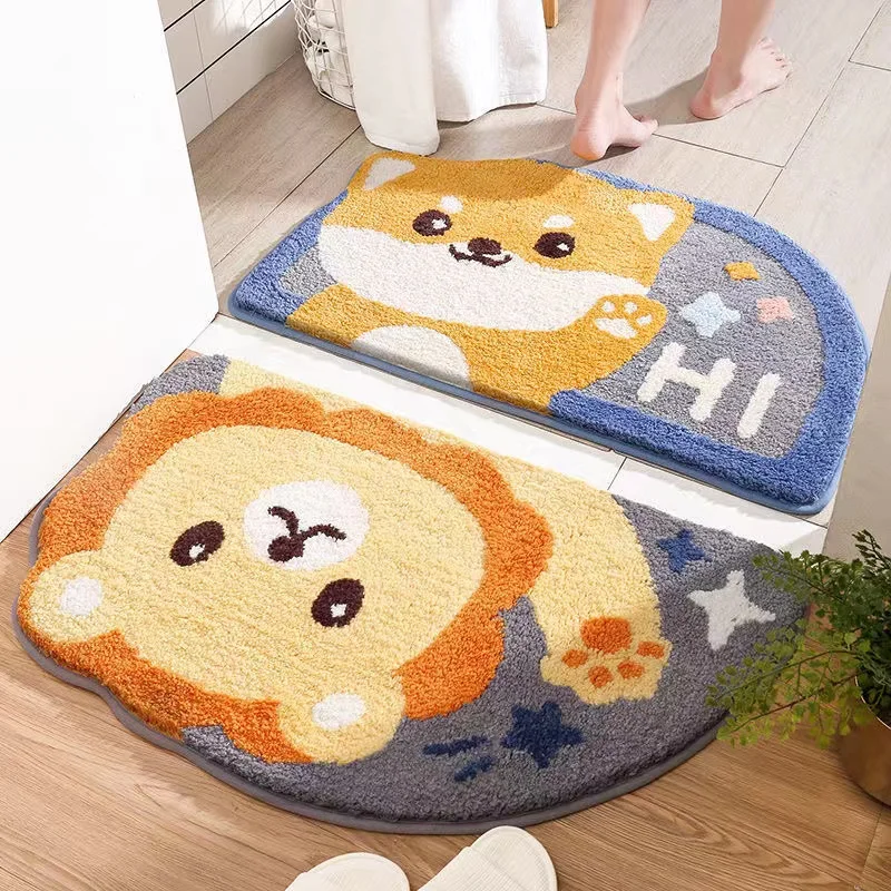 Nordic Carpet Area Rugs Funny Bathroom Bedroom Floor Rainbow Mats Welcome Doormat Home Decoration Cute Animal Bathroom Rug