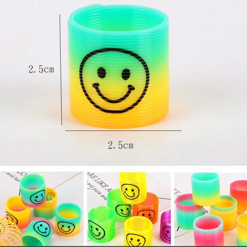 12 шт. мини радужные Волшебные пружины игрушки счастливое лицо единорог детские