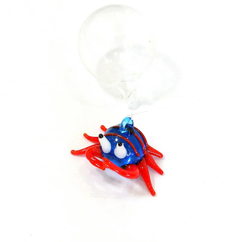 

Custom Floating Glass Bubble Colorful Crab Tiny Figurine Pendant Aquarium Fish Tank Decor Cute Sea Animal Small Statue Ornaments