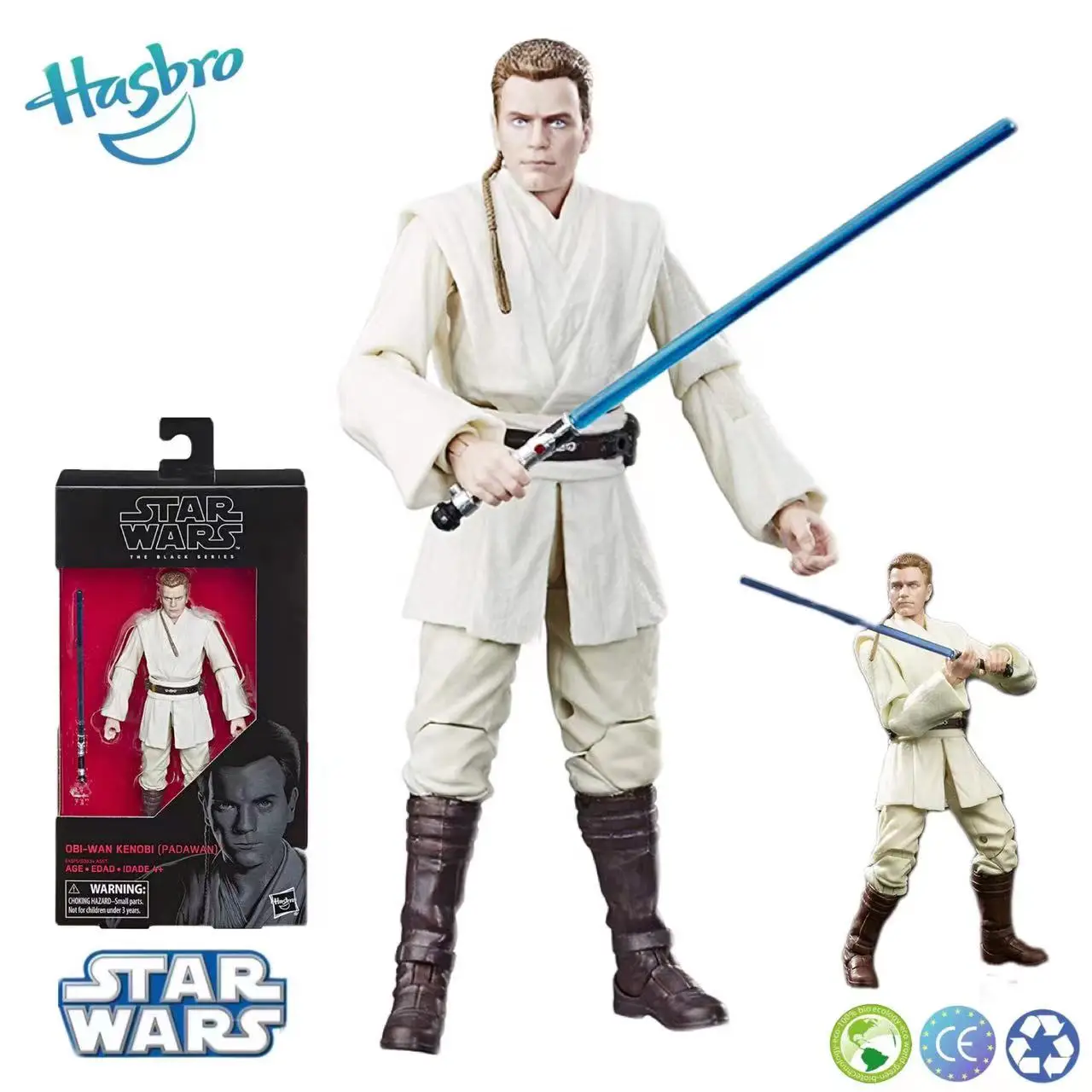 

Original Hasbro Star Wars The Phantom Menace Black Series 32 Obi-Wan Kenobi Collection Action Figure [Padawan]