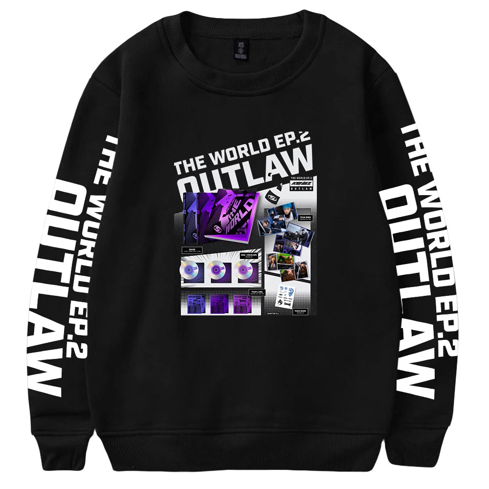 

Ateez The World Ep.2 Outlaw Pullover Women Round Neck Sweatshirt Man Streetwear Koop Long Sleeve Casual Pullovers Tops Clothing