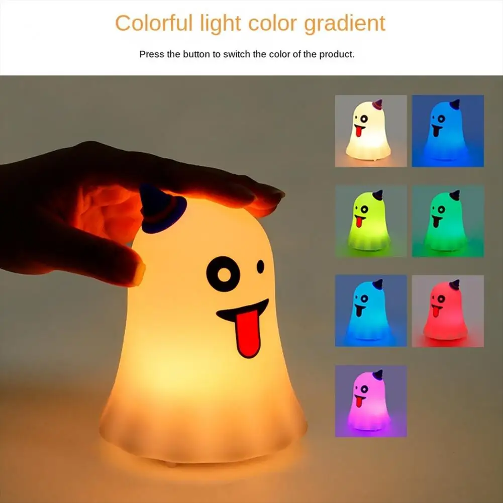 

1 Set Useful Adorable Appearance Light Color Changing USB Charging Touch Sensor Cartoon Ghost Lamp for Household