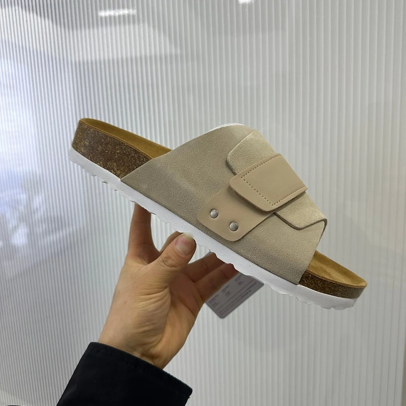 Летняя пляжная обувь мягкие пробковые сандалии тапочки женская большие размеры