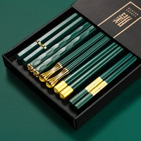 5pairs set korea chopsticks sushi sticks reusable metal chopsticks set healthy alloy tableware gift chopsticks
