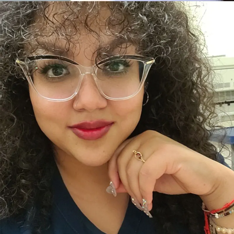 

Cat Eye Anti Blue Light Optical Eyebrow Glasses Frames Men Women Tr90 Spring Leg Fashion Computer Eyeglasses 50023