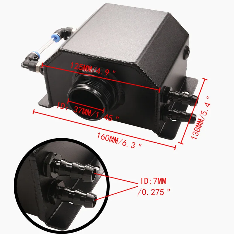 

Выхлопная труба для автомобиля 1 л/2 л, модифицированный дышащий горшок, квадратный горшок для масла, из алюминиевого сплава, аксессуары для ...