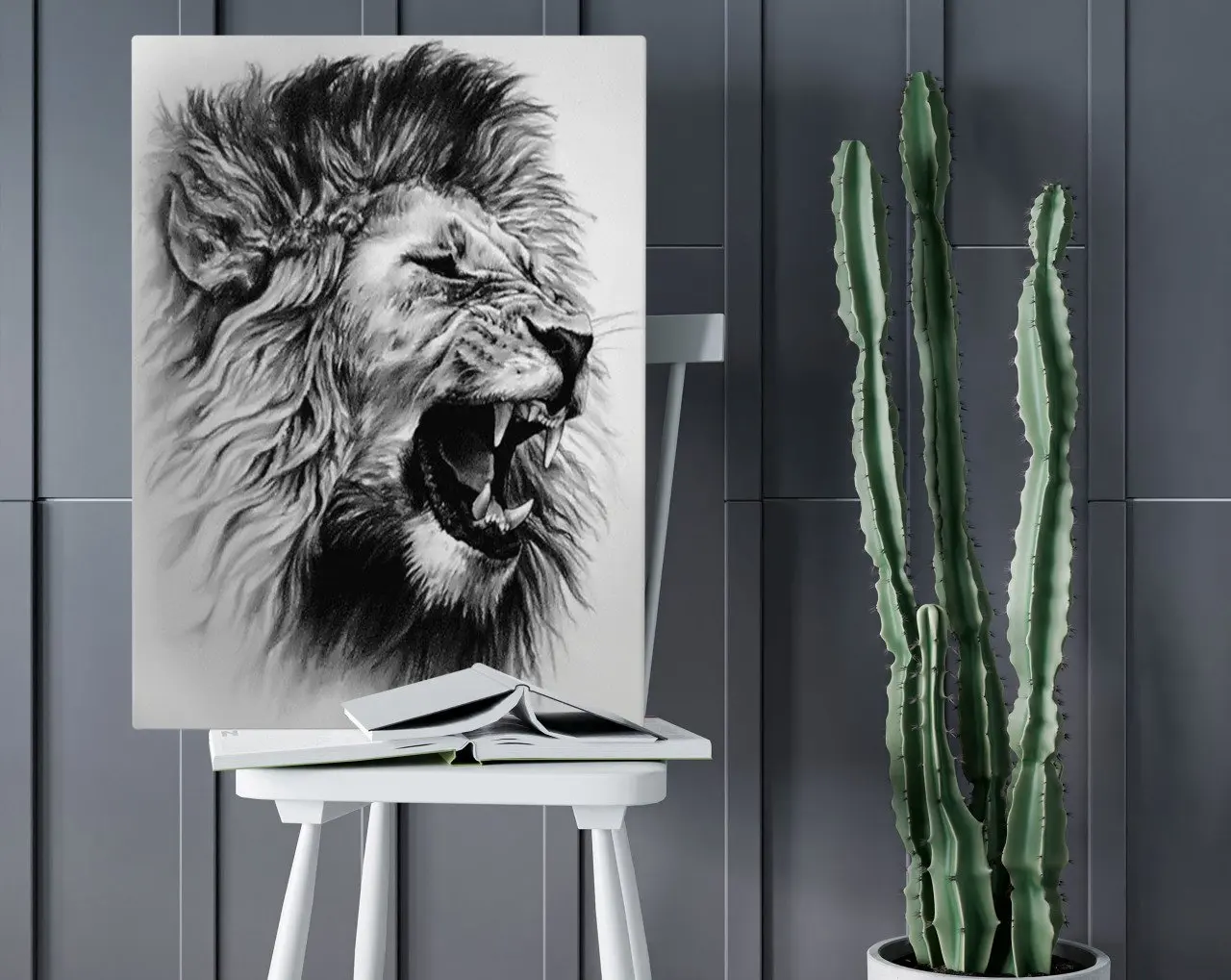 

BK Home Lion Design Canvas Table 50x70cm-1