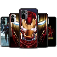 iron man marvel phone case for redmi 10 9 9a 9c 9i k20 k30 k40 case plus note 10 11 pro soft silicone
