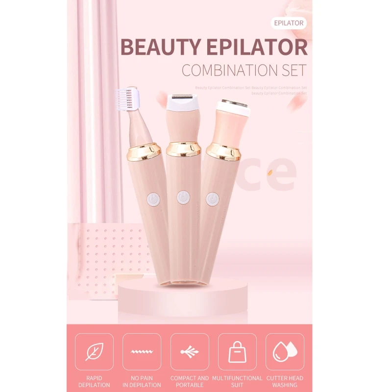 

M2EE Multipurpose Electric Shaver 3 in 1 Cordless Body Hair Beard Trimmer Waterproof Women Body Groomer Kit Wet & Dry