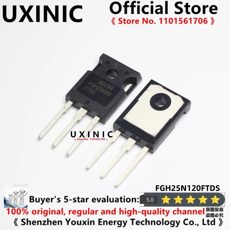 

UXINIC 100% новый импортный оригинальный FGH25N120FTDS FGH25T120 25N120FTDS TO-247 Высокая мощность бтиз одна трубка 1200 в 25 А