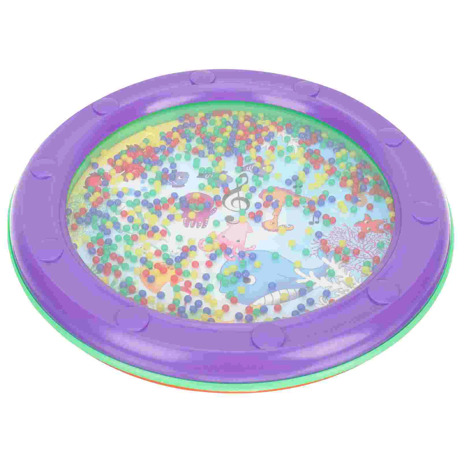 

Wooden Toys Babies Ocean Drum Music Instrument Prop Children Puzzle Musical Educational Wave Beaded Plastic Purple Baby
