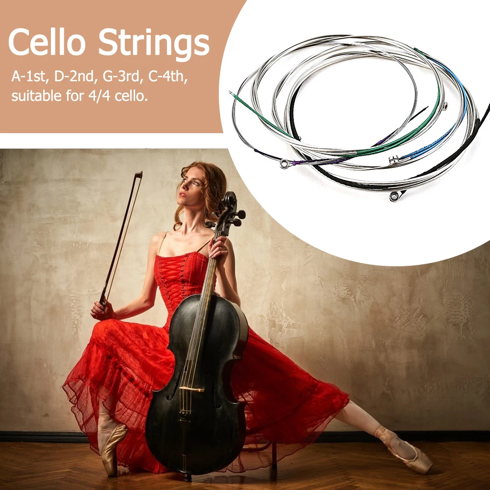 

Виолончель-струны полный комплект A-D-G-C стальной сердечник рана теплый звук виолончели струны набор музыкальных инструментов аксессуары для размера 4/4