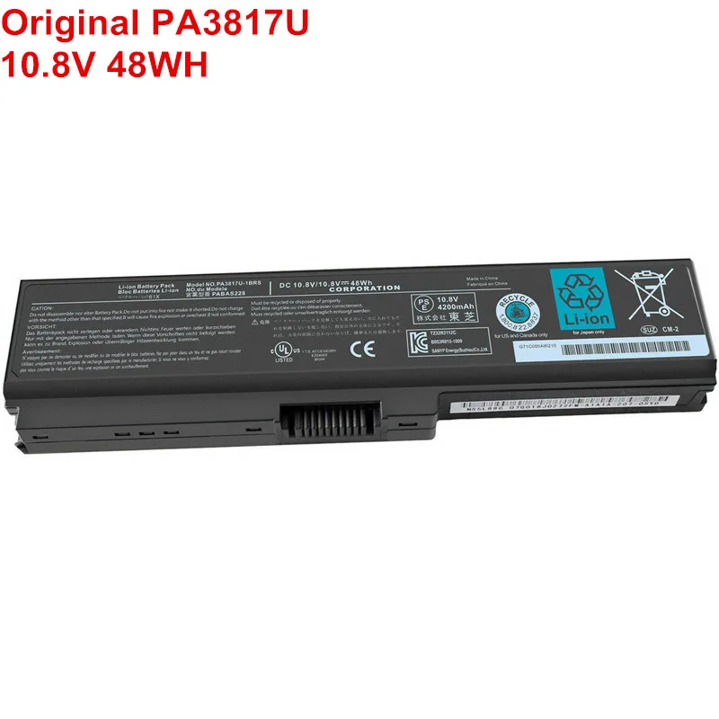 

10.8V 48WH Original Laptop Battery PA3817U-1BRS PA3817U For Toshiba Satellite A660 C640 C600 C650 C655 C660 L650 PA3818U PA3816U
