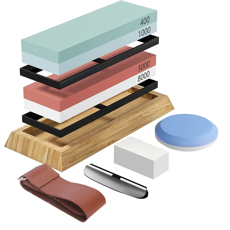 

Whetstone Knife Sharpening Stone 4 Side Grit 400/1000 3000/8000 Waterstone, Whetstone Knife Sharpener, Sharpening Stone