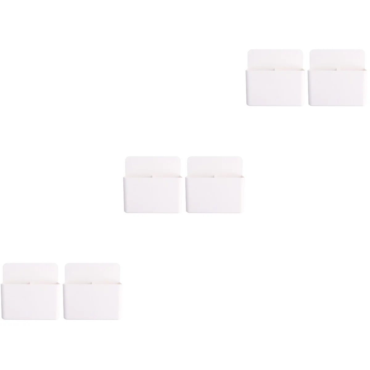 

6 Pcs White Pencils Magnetic Storage Box Dry Erase Marker Holder Force 12.5x12cm Board Accessories Abs