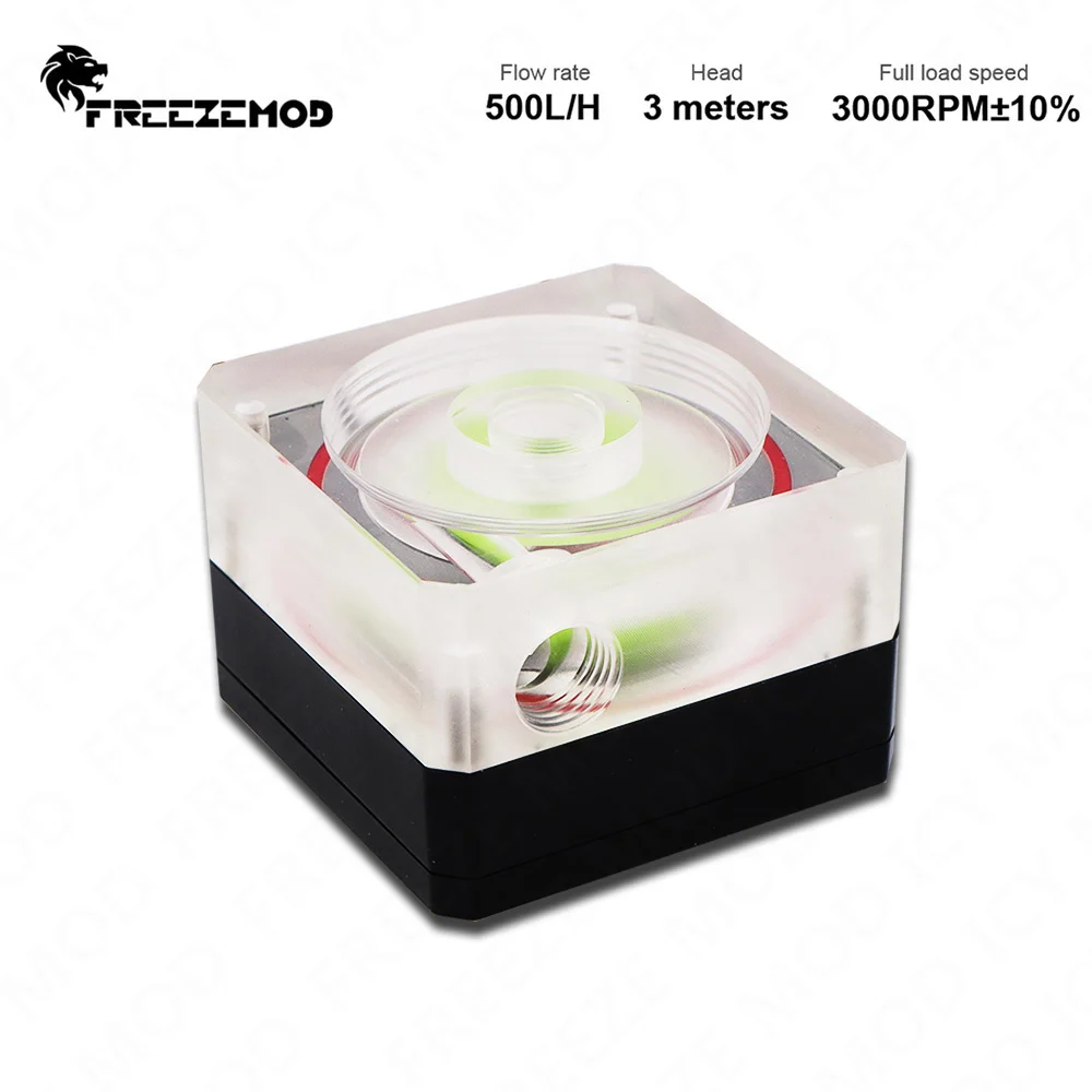 

FREEZEMOD Thin Pump 500L/H Ultra-thin PWM speed control 4cm thick For OD50MM Reservoir Range 3M MOD Water cooler Pump head 3M