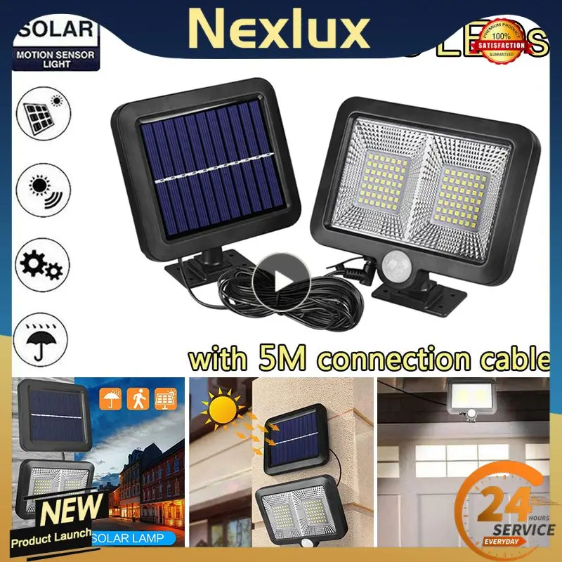 

New LED Outdoor Solar Power Separate Solar Panel Smart PIR Motion Sensor Garden Split Lamp Security Pool Fence Patio Lighting