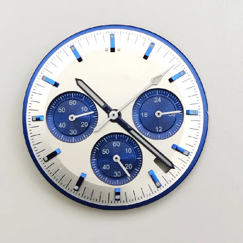 Quartz watch accessories VK63 movement dial black white 32.5MM modified watch face + hand C3 luminous 40mm case VK63 dial