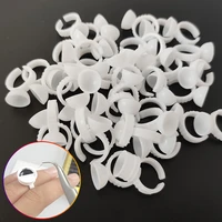 ucaluer 50pcsbag white disposable eyelash glue fan cup rings holder container eyelash extension tools lash accessories