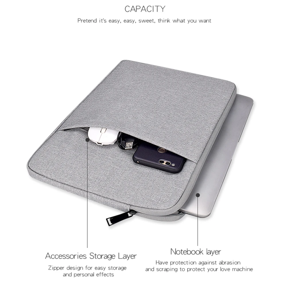 Фото Сумка для ноутбука MacBook Air Pro 13 15 16 Ratina 11,6 12 13,3 14 15 15,6-дюймовый чехол для ноутбука Dell HP Huawei Xiaomi №2