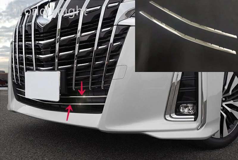 

Автомобильные аксессуары Alphard AH30 для 2019 Toyota Sport Edition, передняя решетка из нержавеющей стали, акцентная крышка, нижняя сетчатая отделка