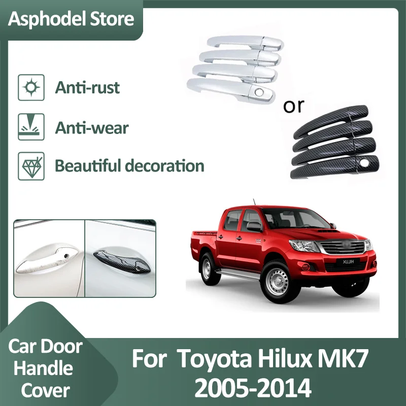 Накладка на дверную ручку для Toyota Hilux MK7 2005 2006 2007 2008 2009 2010 2011 2012 2013 2014 Car Atuo Part