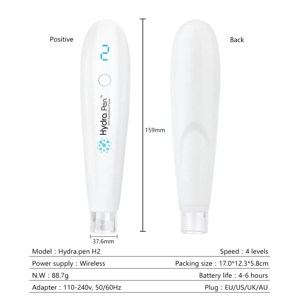 Hydra Pen H2 Профессиональная ручка Microneedling с 2 картриджами Автоматический аппликатор