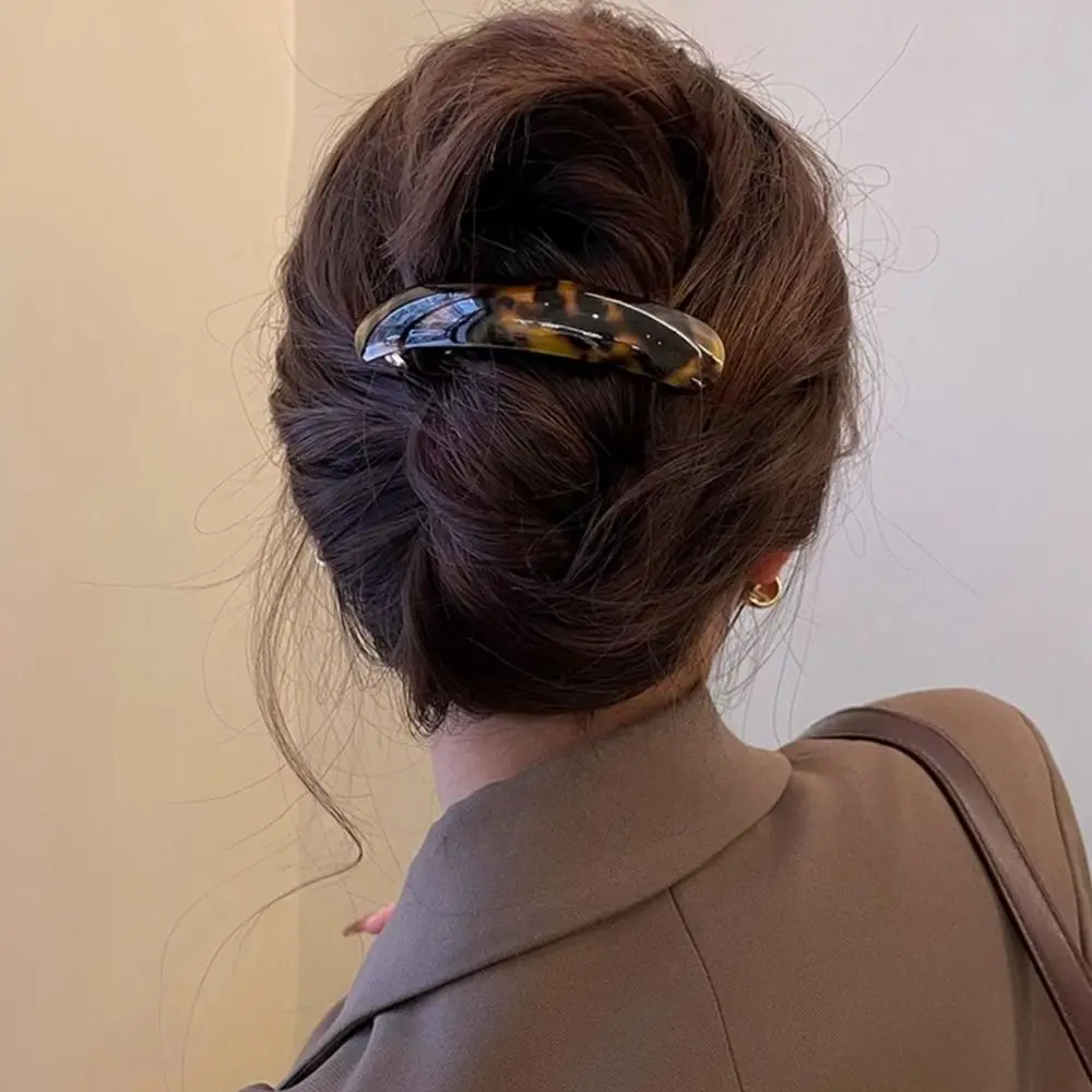Персонализированная эллиптическая заколка для волос с леопардовым принтом ПВХ
