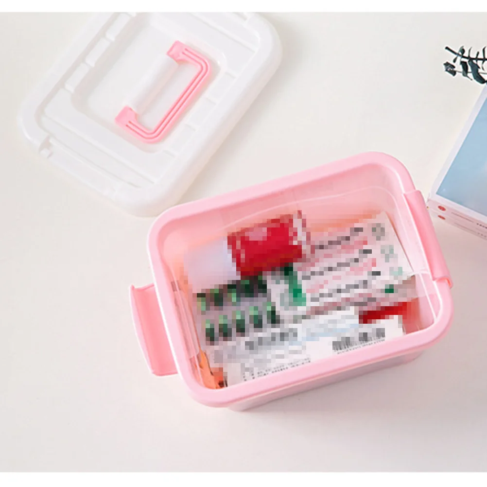 

Candy Color Portable Storage Box with Lid Plastic Cosmetics Container Household Storage Bins (Small Size) (Random Color)