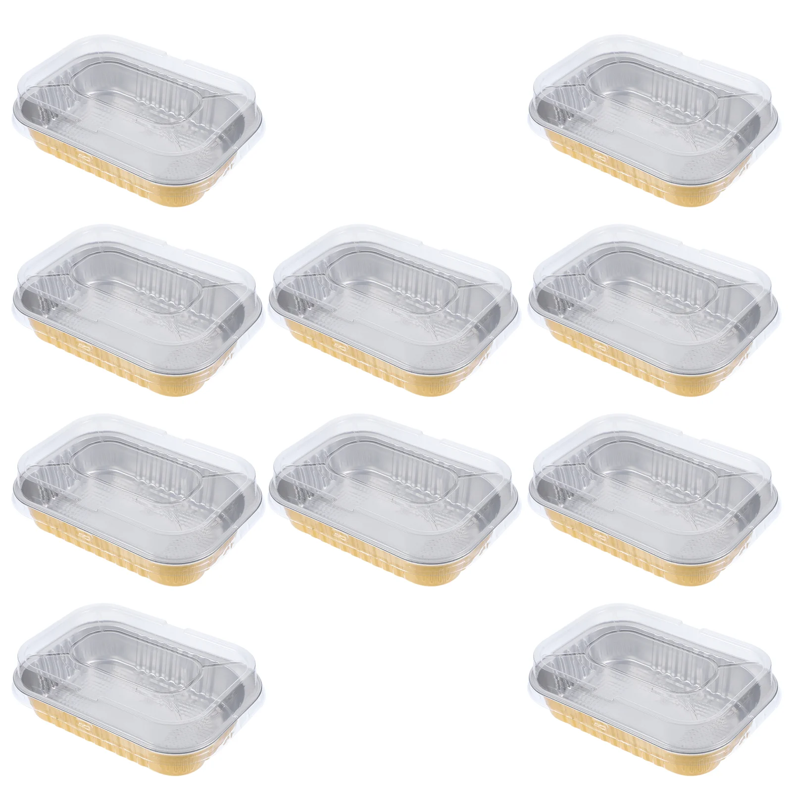 

10Pcs Cake Muffin Foil Cake Pans Small Aluminum Pans With Lids for Barbecue