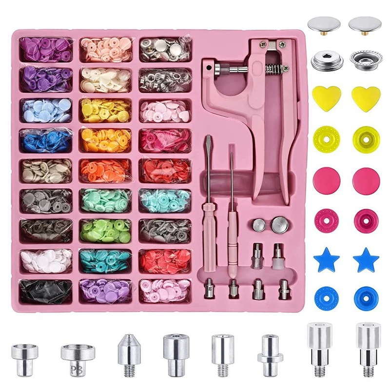 

Пластиковые и металлические кнопки T5 с плоскогубцами, красочные круглые, с металлическими кнопками для шитья одежды, нагрудников