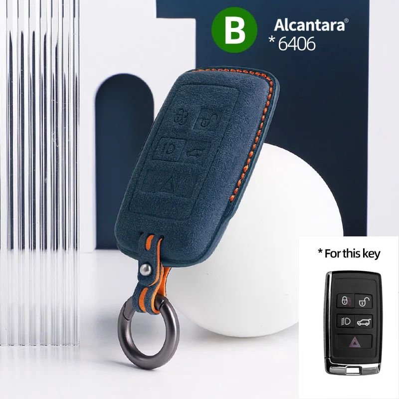 

Alcantara Car Key Case Cover Holder Smart Key Bag Accessories For Land Rover Range Rover Sports Evoque Discovery