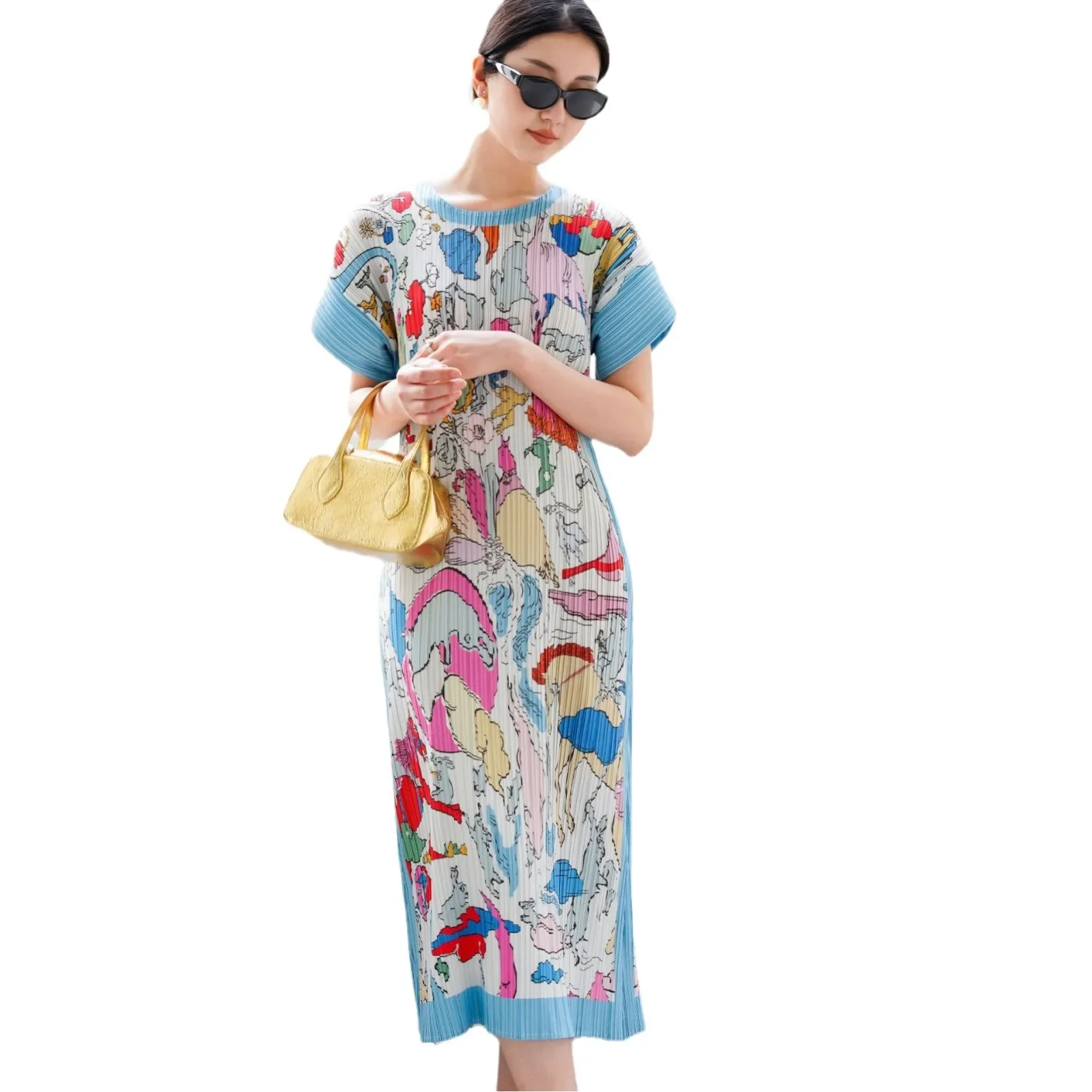 ALSEY модное качество новинка лета 2025 плиссированные женские платья Miyake тонкие с