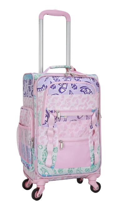 3 PC SOCIAL BUTTERFLY SOFTSIDE WITH PACKING CUBE AND LUGGAGE TAG