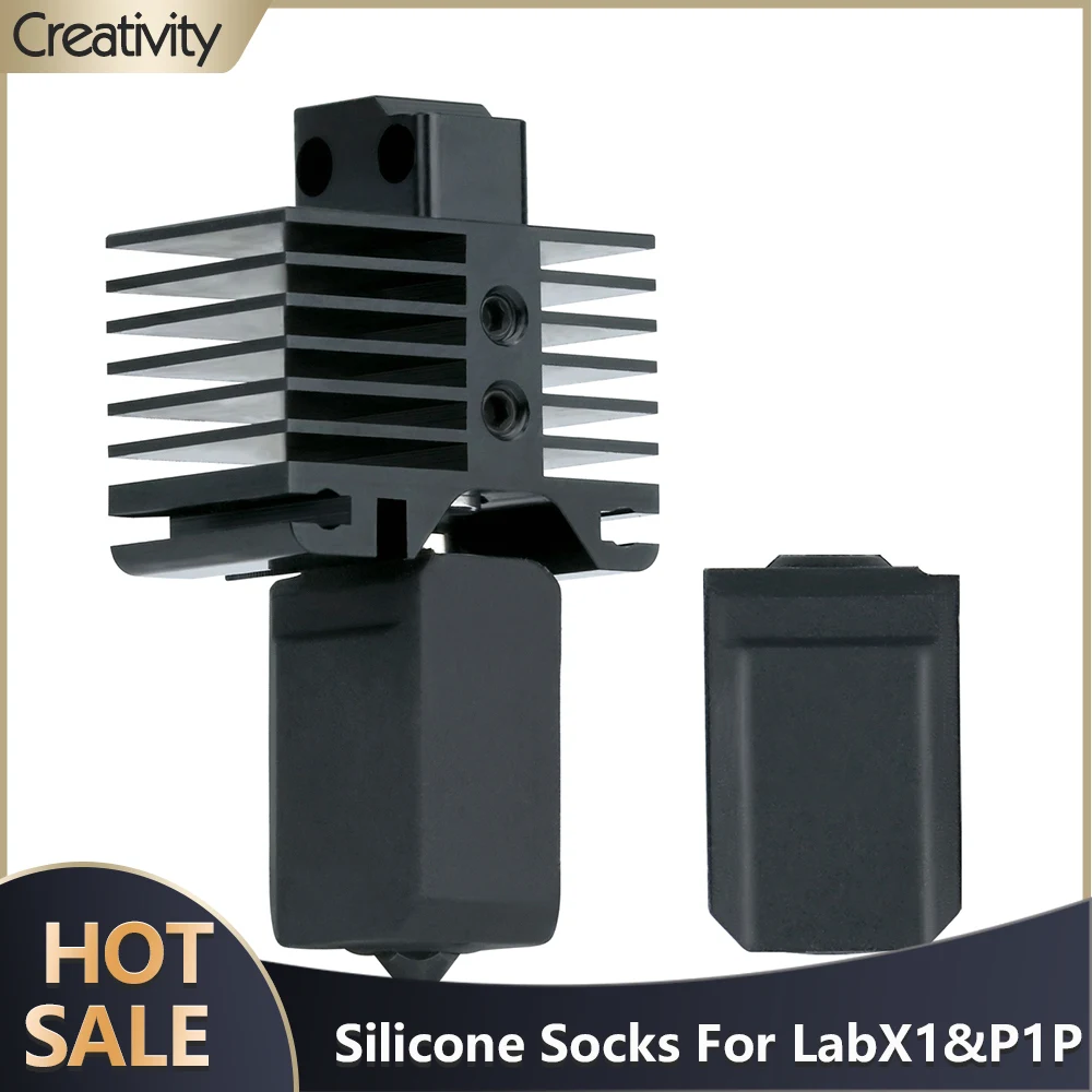 

3D Printer Lab x1 Silicone Socks High-temperature Wear-resistant Black For Bambu Lab X1 P1P 3D Printer Hotend Extruder Head