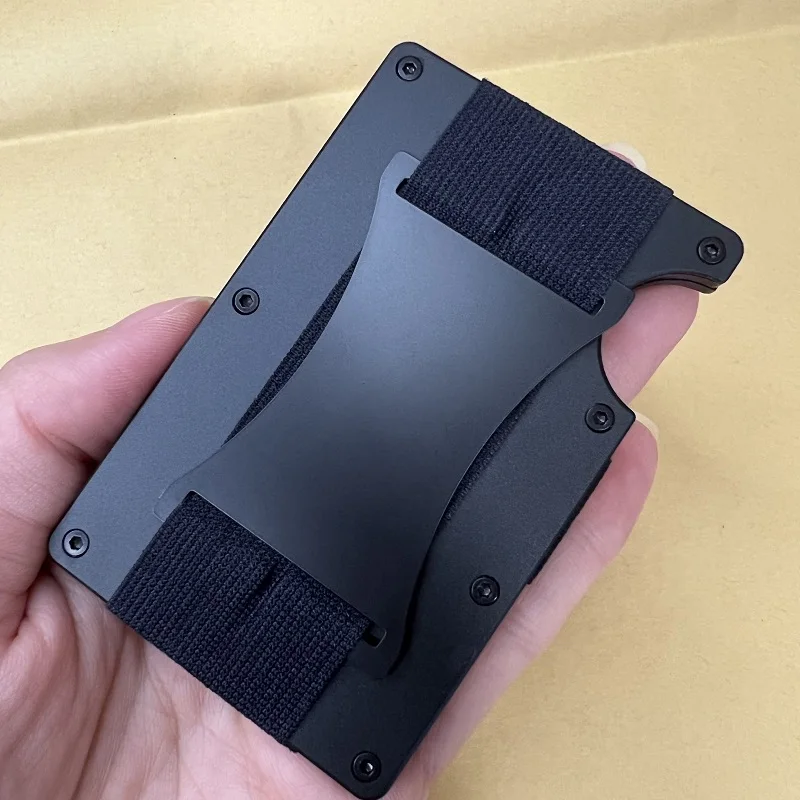 Billetera Hombre Card Holders for Men Smart Wallet RFID Slim Porte Monnaie Luxe Elastic Strap Carte Bancaire Business Customized