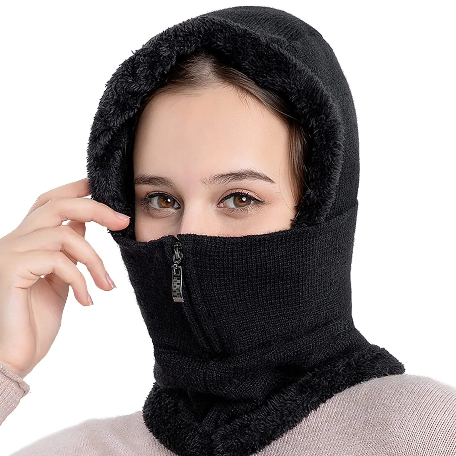 

2022 New Men Women Balaclava Hats Beanie Fleece Hood Cycling Ski Face Covering Winter Cap Head Neck Face Warmer Bonnet